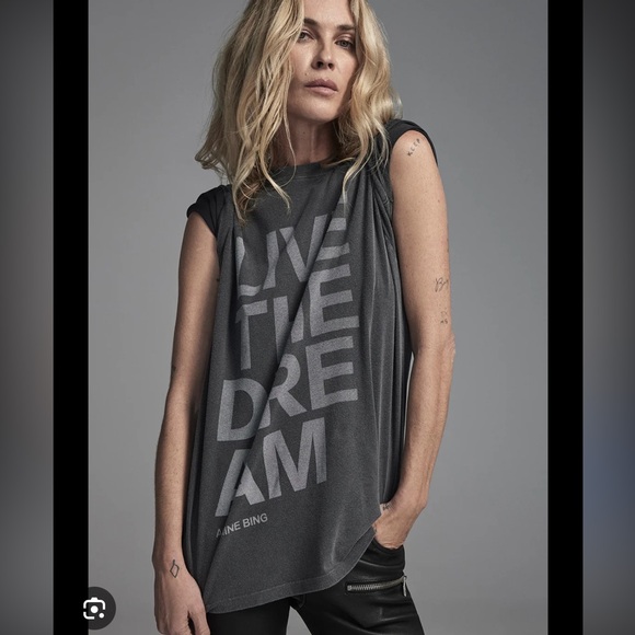 Anine Bing Black Graphic Tee - Picture 4 of 7